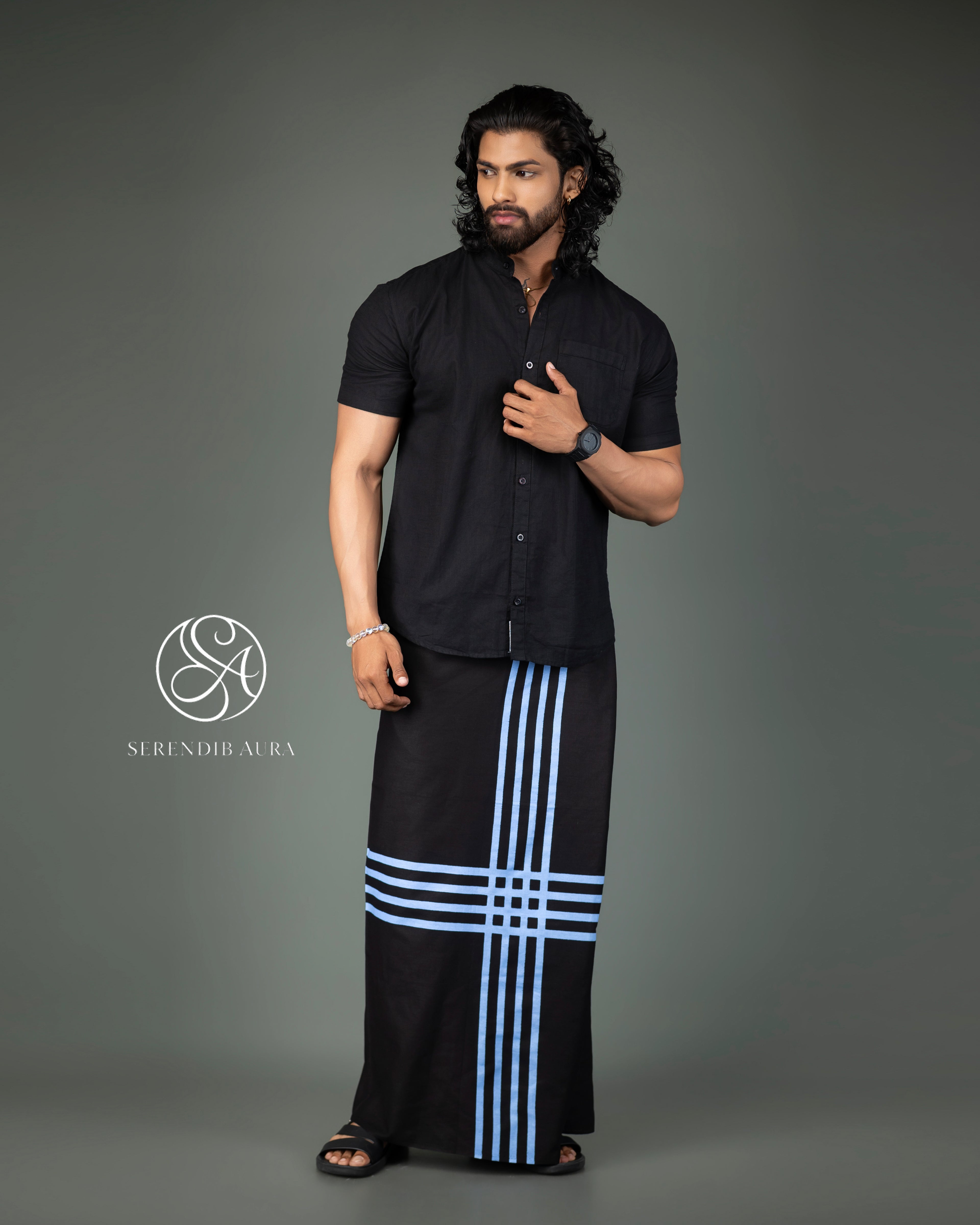 Cross Stripe Cotton Sarong