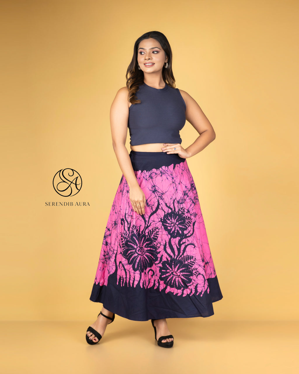 Bloom Garden Batik Wraparound Skirt