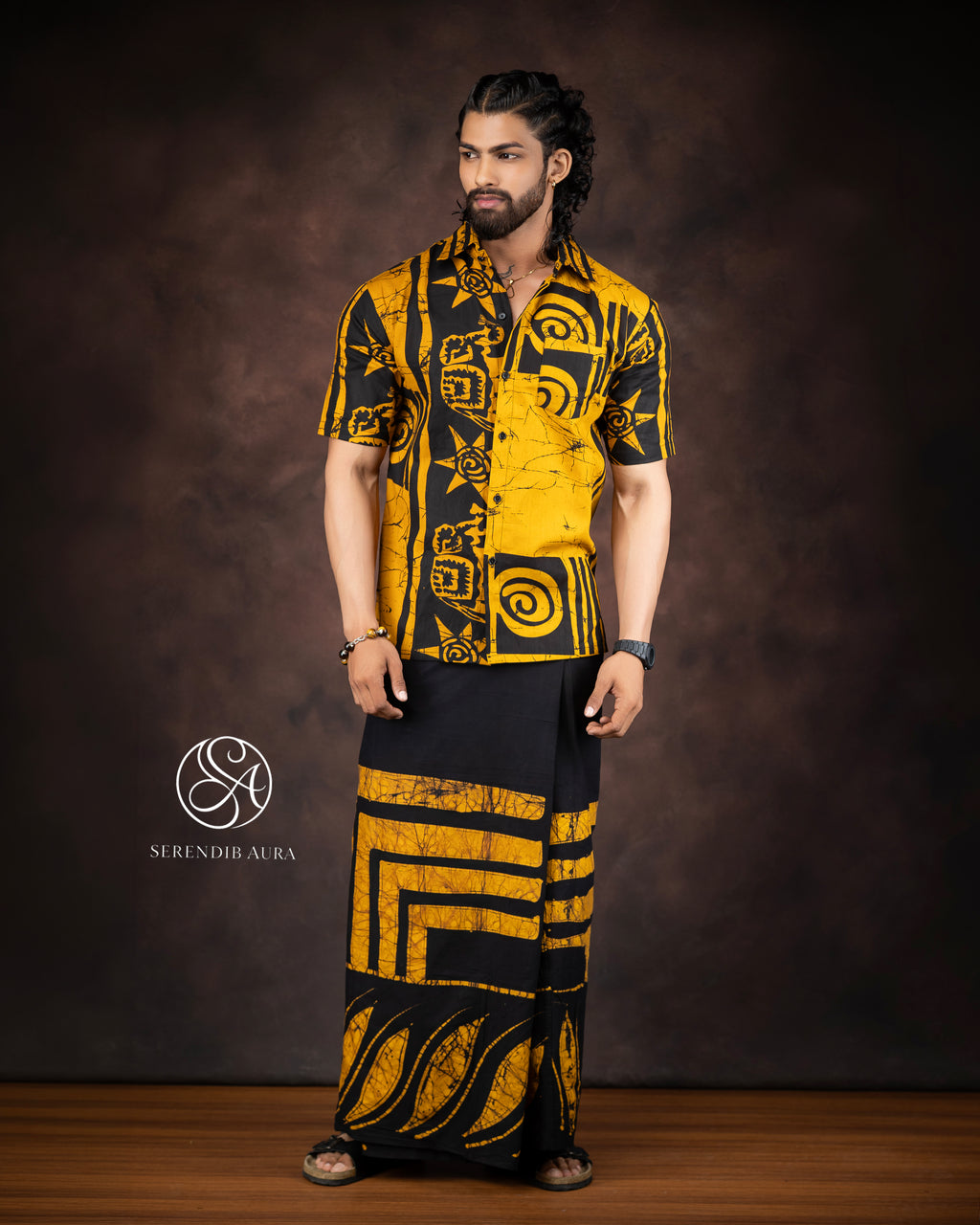 Geometric Wave Batik Sarong