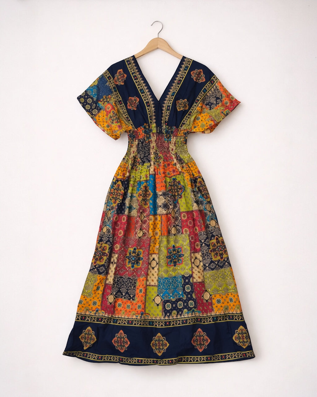 Patchwork Smocked Cotton Dress