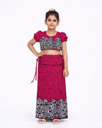 Floral Border Girls New Year Dress