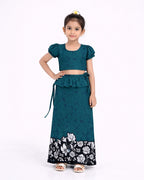 Floral Border Girls New Year Dress