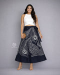 Feather Motif Batik Wraparound Skirt