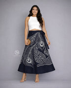 Feather Motif Batik Wraparound Skirt
