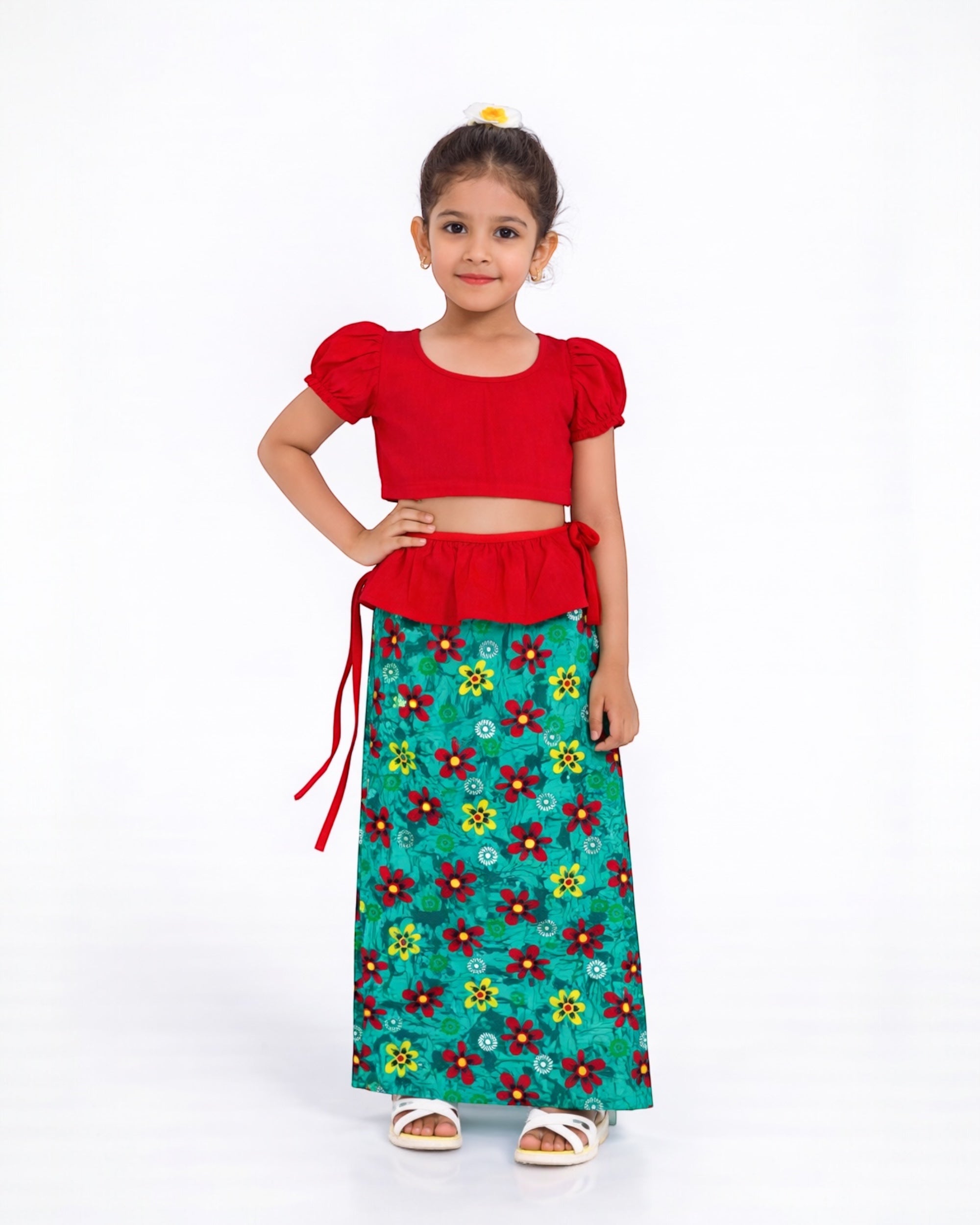 Floral Garden Girls New Year Dress