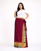 Crimson Edge Women’s Batik Lungi
