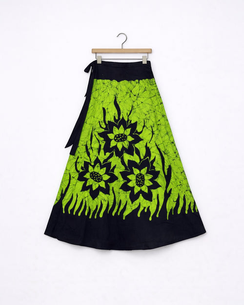 Floral Flame Batik Wraparound Skirt