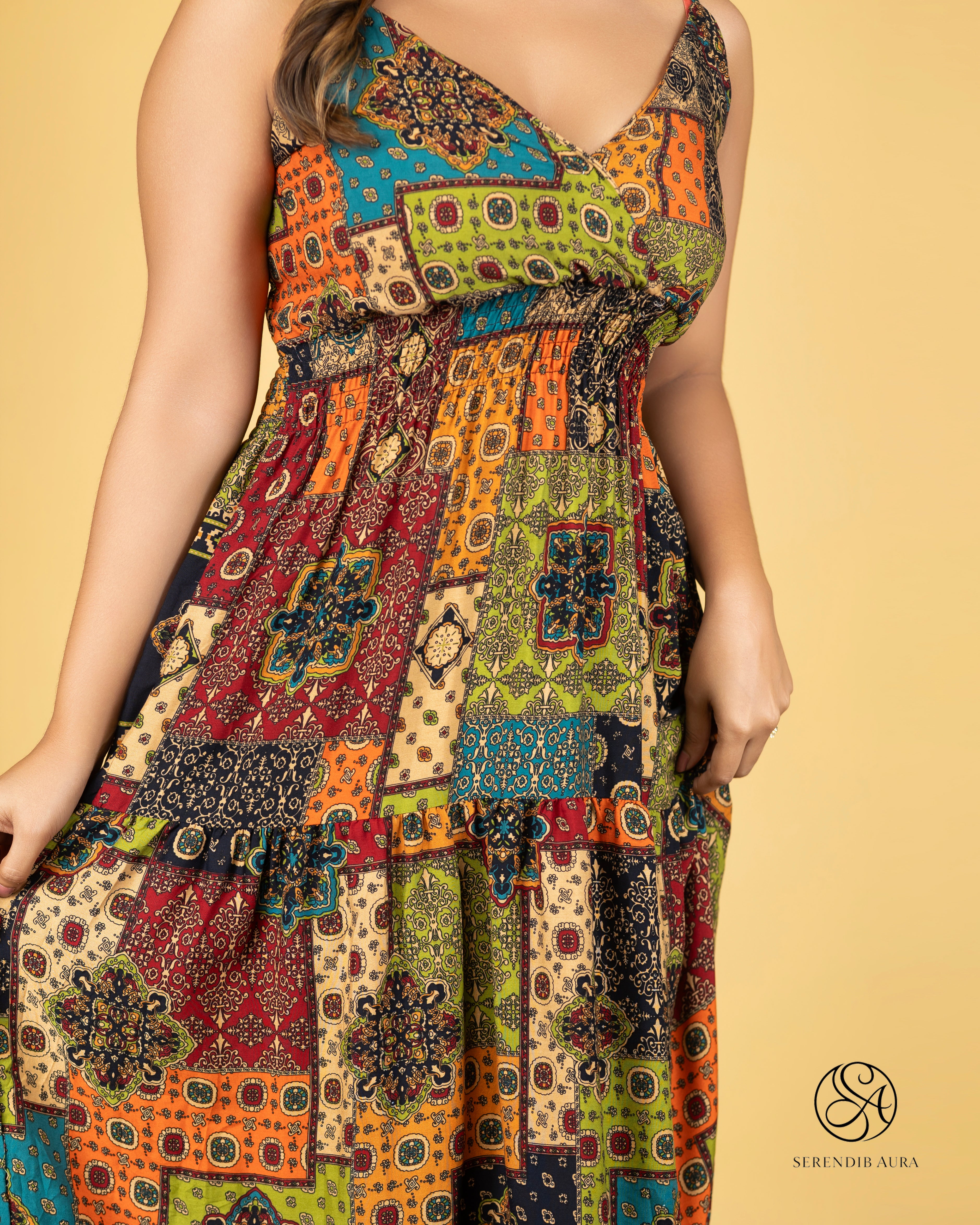 Smocked Strap Cotton Maxi Dress