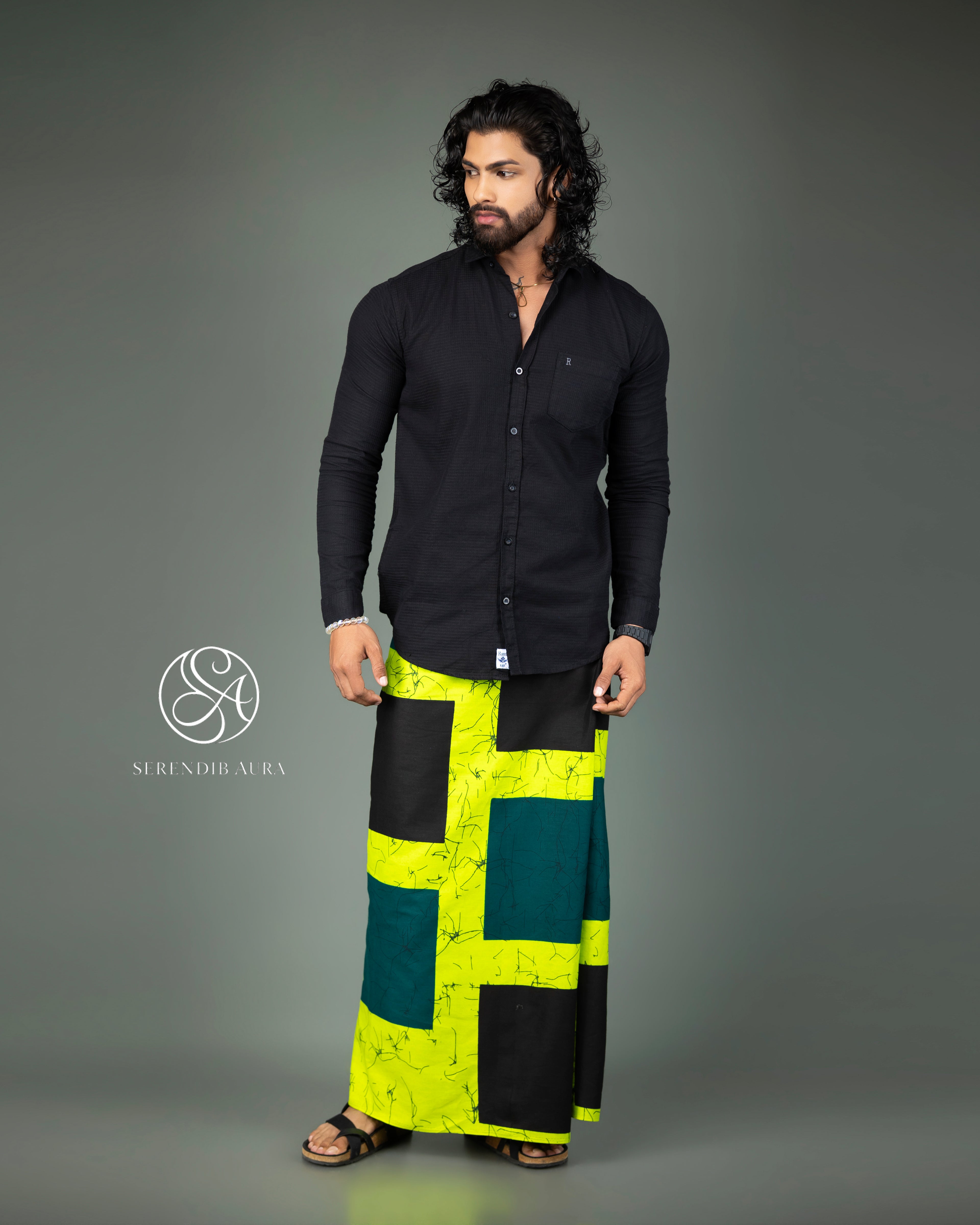 Geometric Block Cotton Sarong