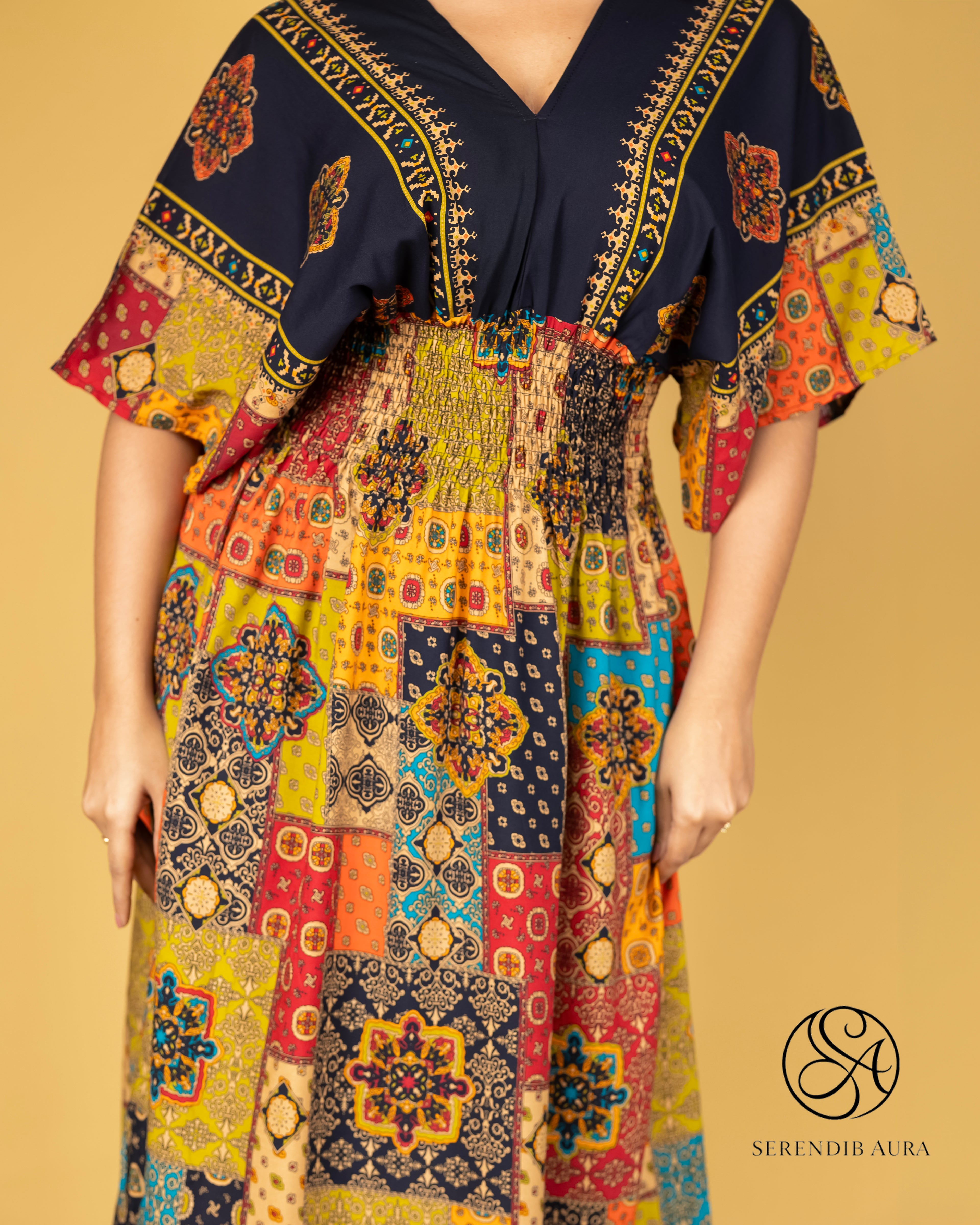 Patchwork Smocked Cotton Dress