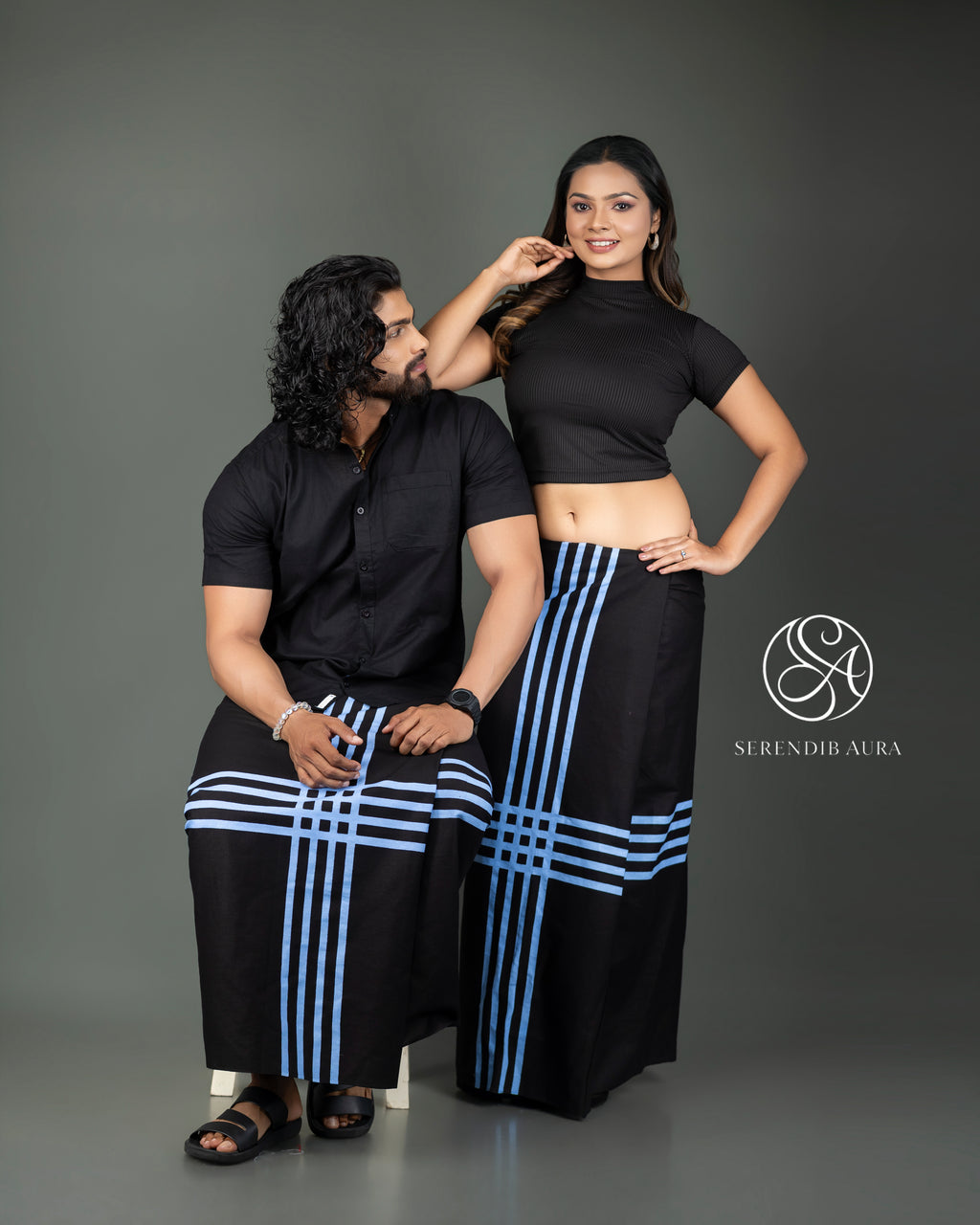Cross Stripe Cotton Sarong