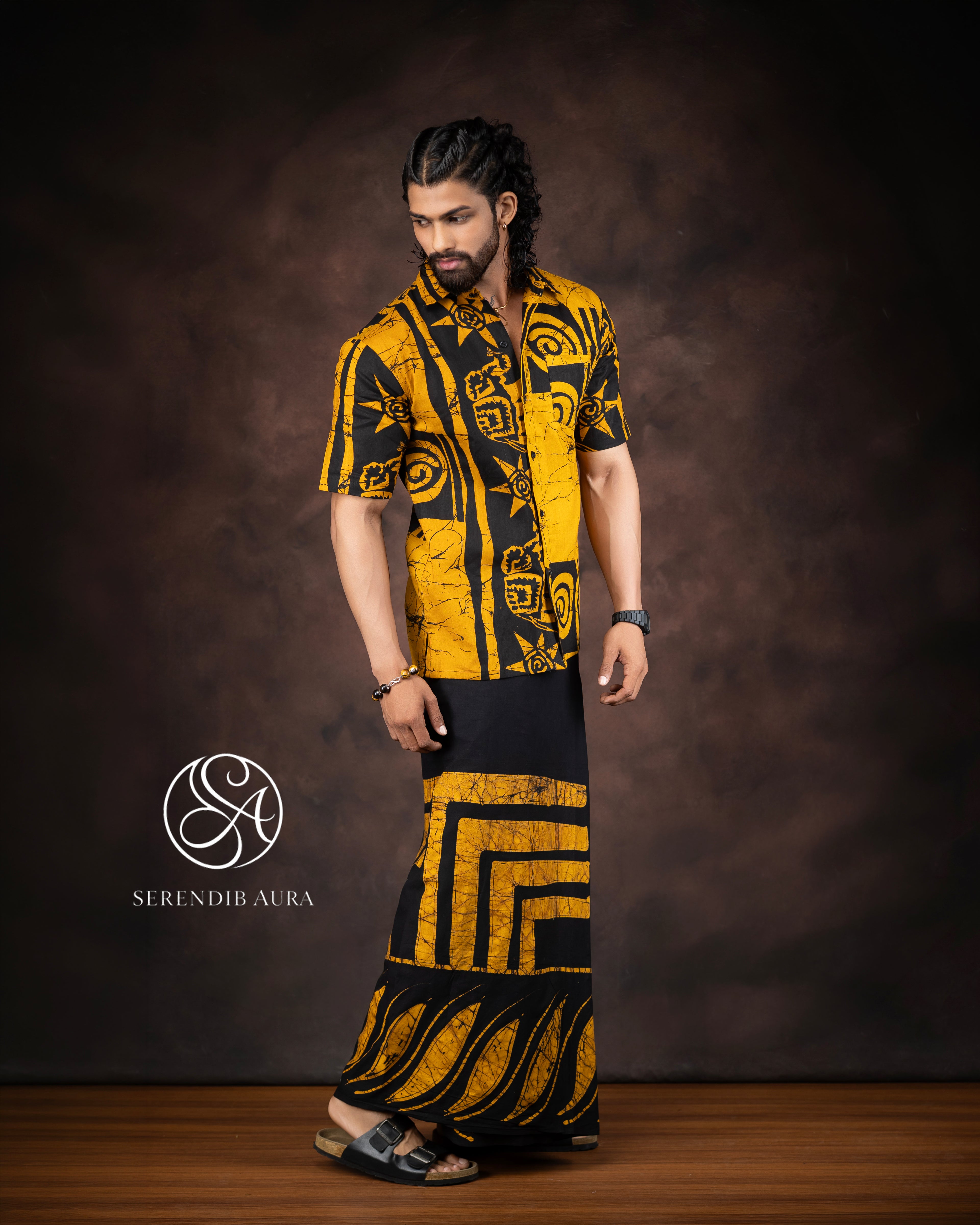 Geometric Wave Batik Sarong