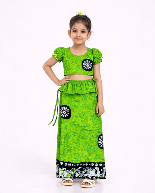 Floral Motif Girls New Year Dress
