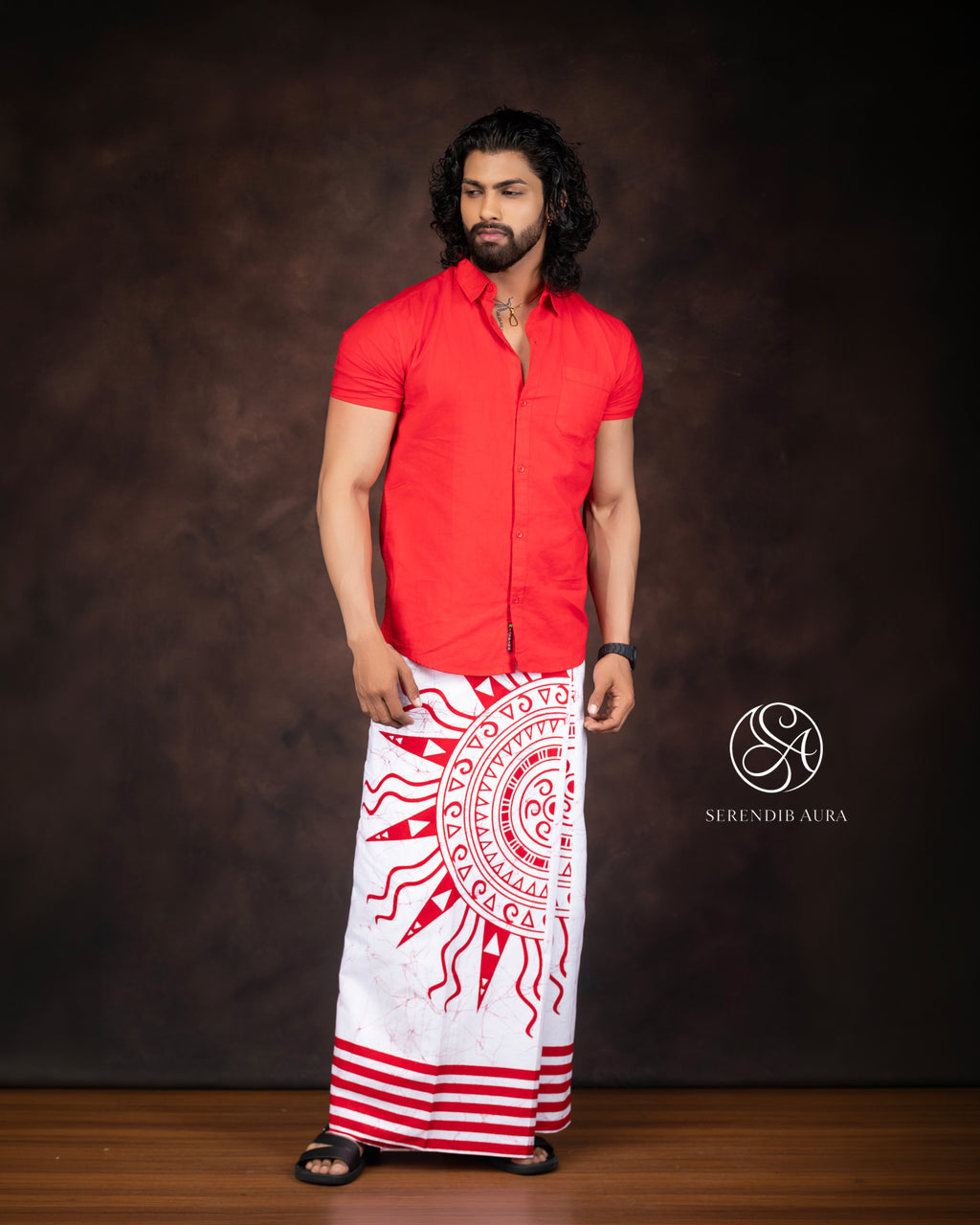 Half Sun Motif Cotton Sarong