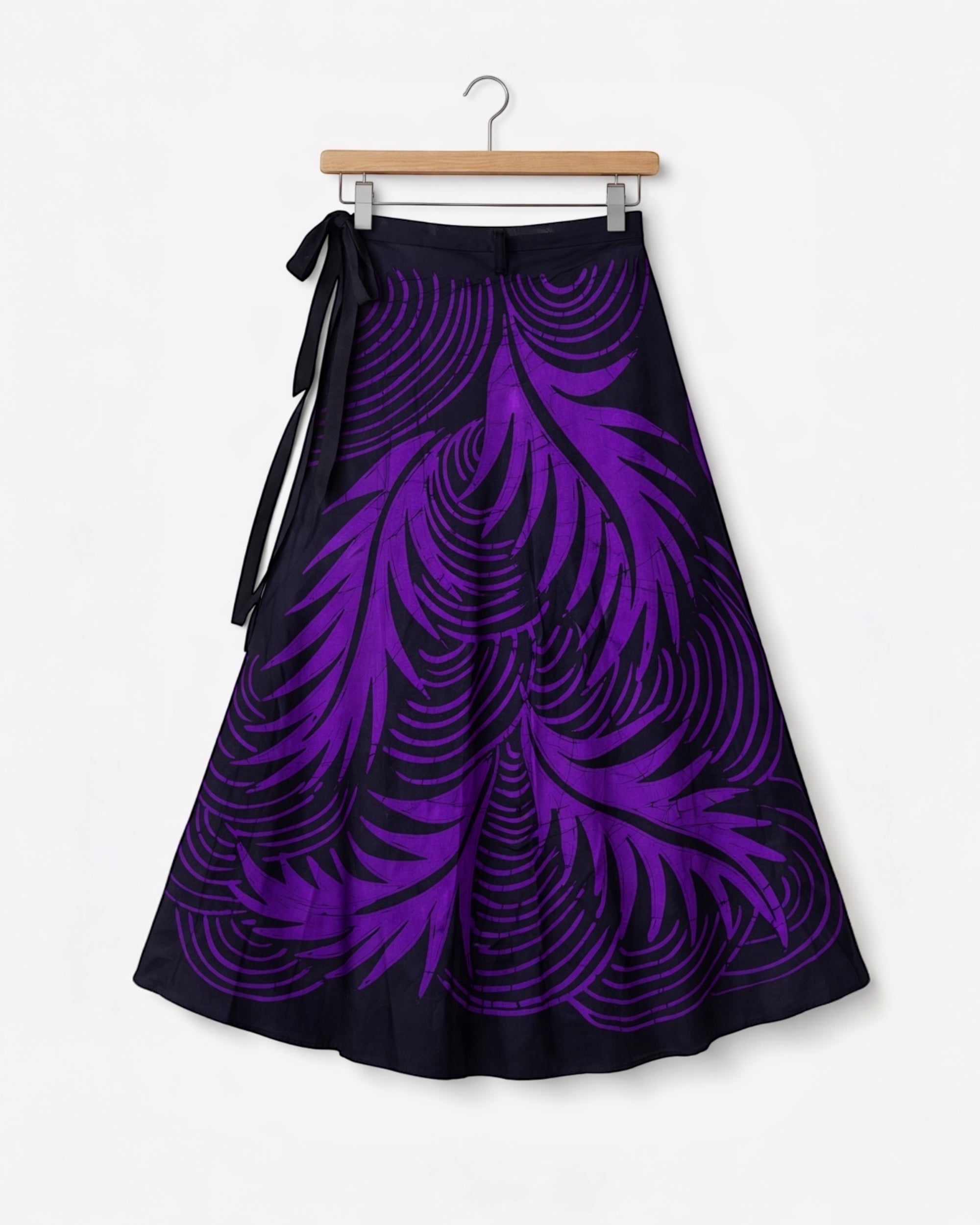 Purple Feather Batik Wraparound Skirt