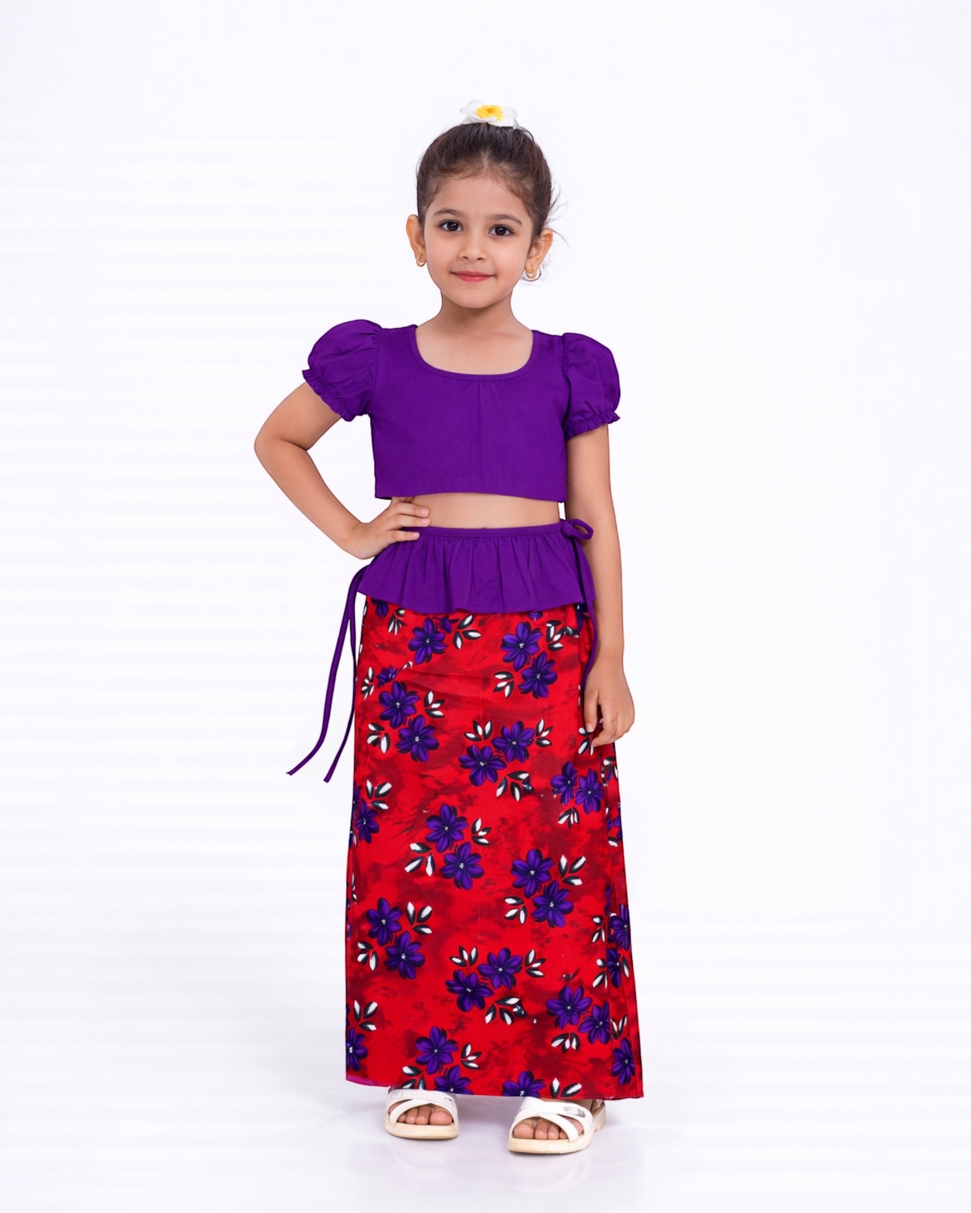 Vibrant Bloom Girls New Year Dress