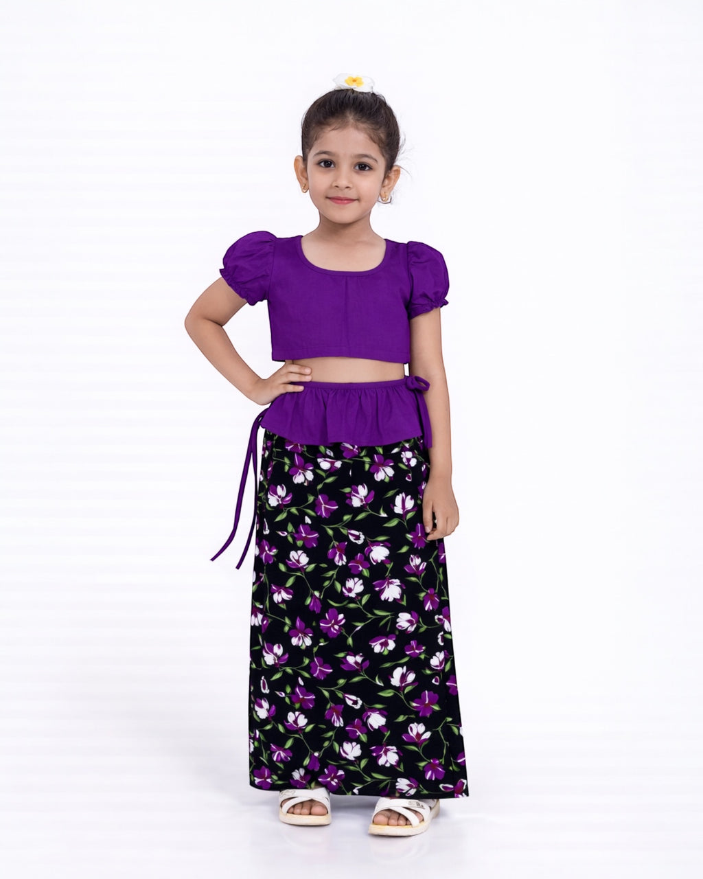 Floral Charm Girls New Year Dress
