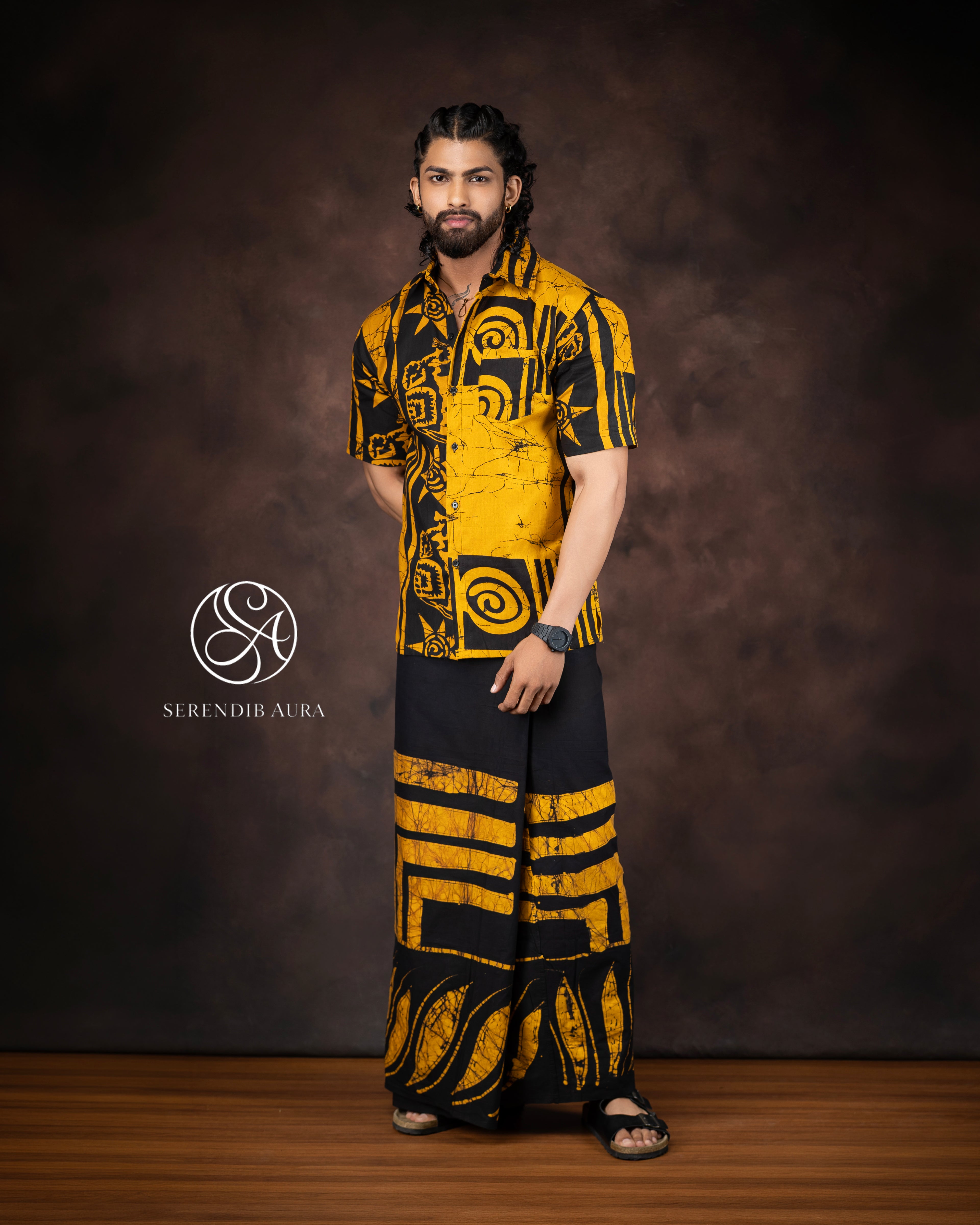 Geometric Wave Batik Sarong