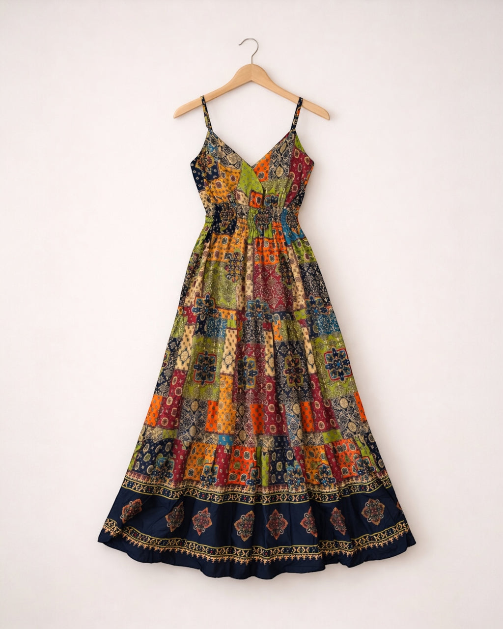 Smocked Strap Cotton Maxi Dress