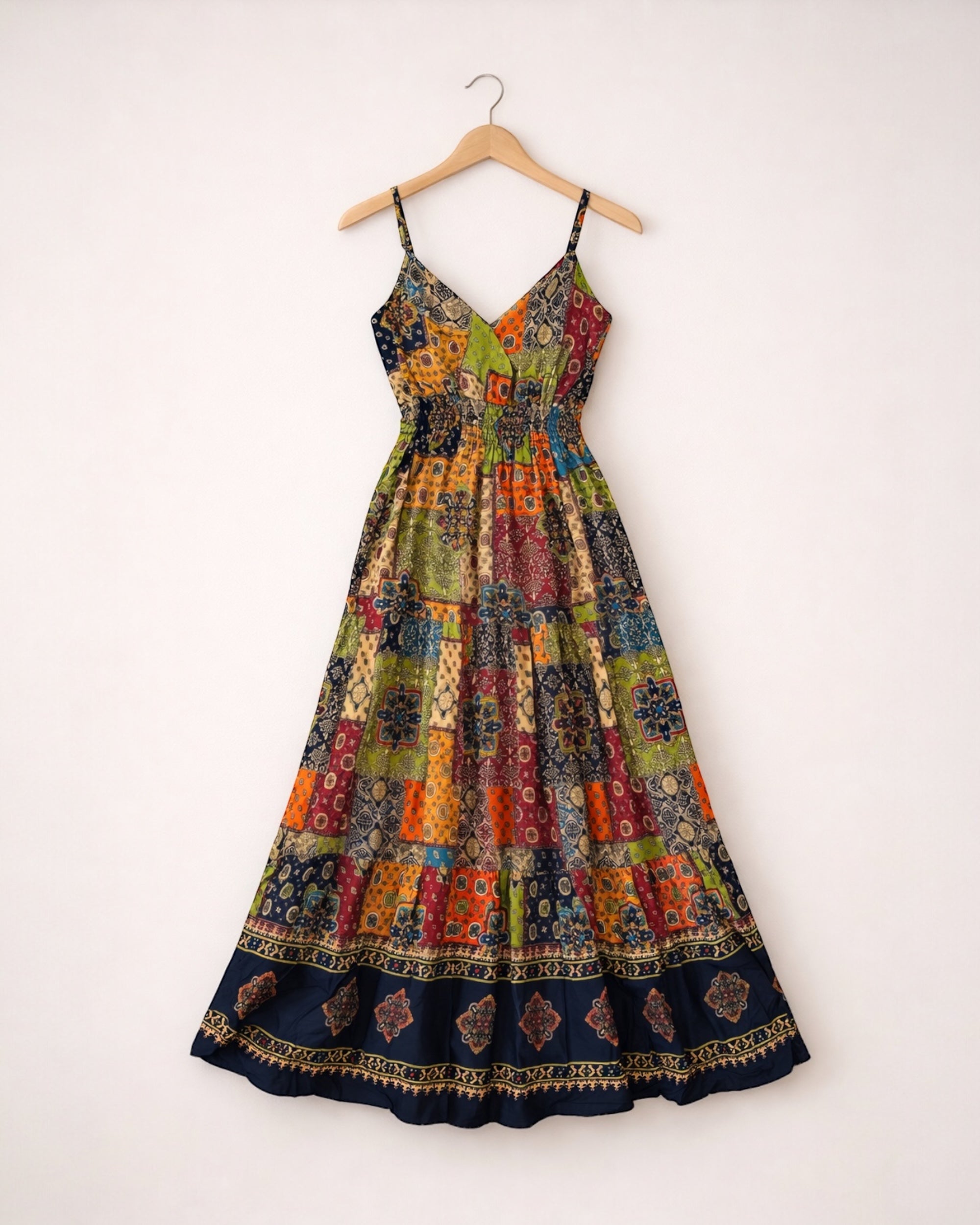 Smocked Strap Cotton Maxi Dress