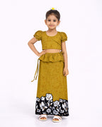 Floral Border Girls New Year Dress