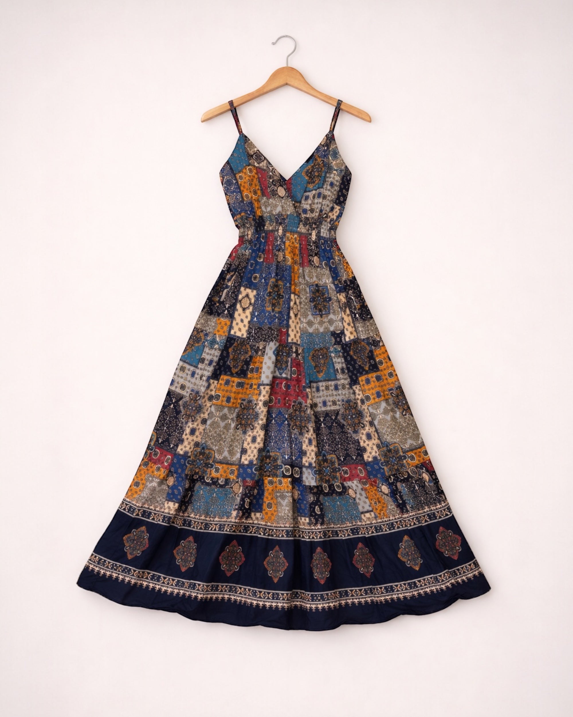 Smocked Strap Cotton Maxi Dress