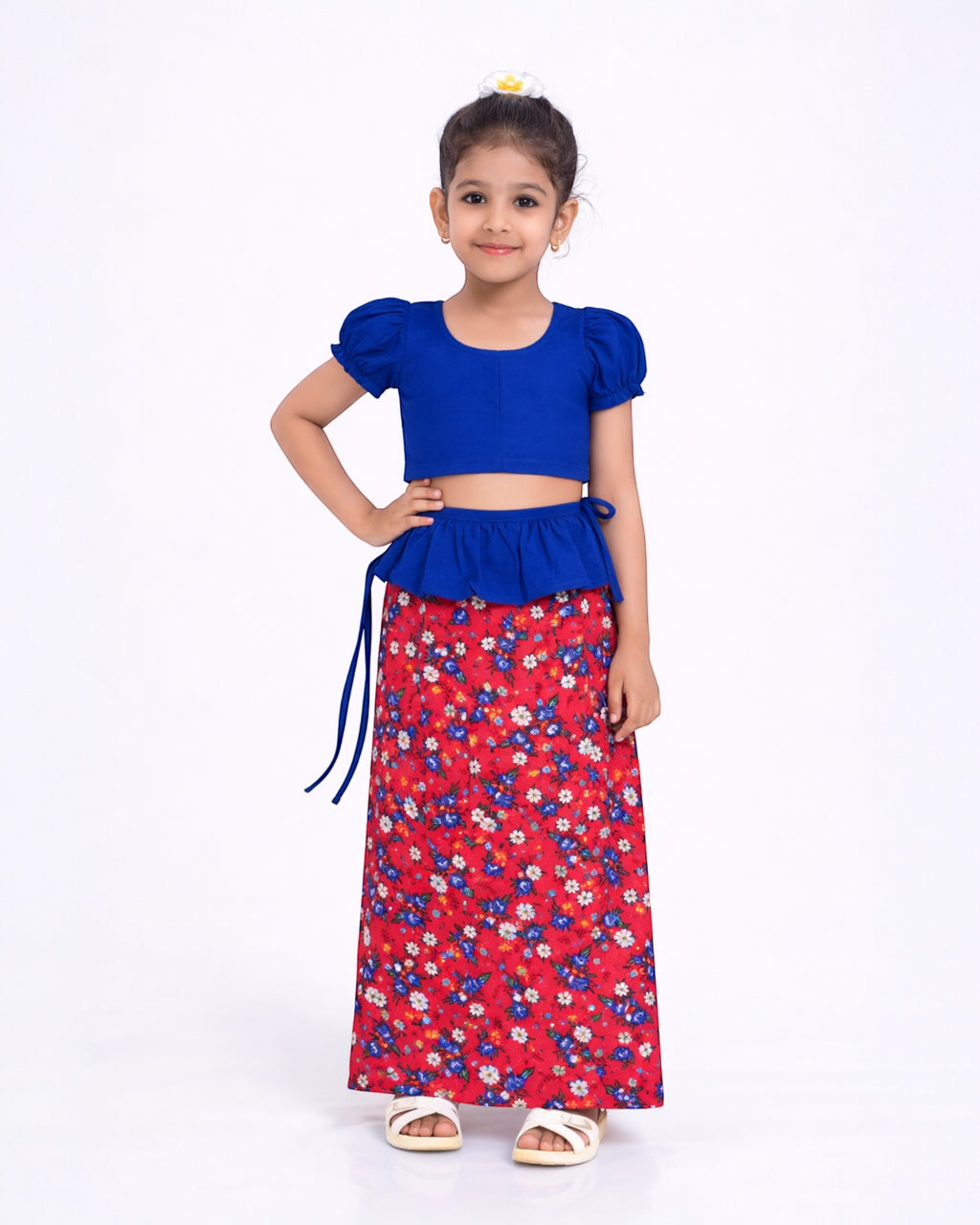 Vibrant Bloom Girls New Year Dress