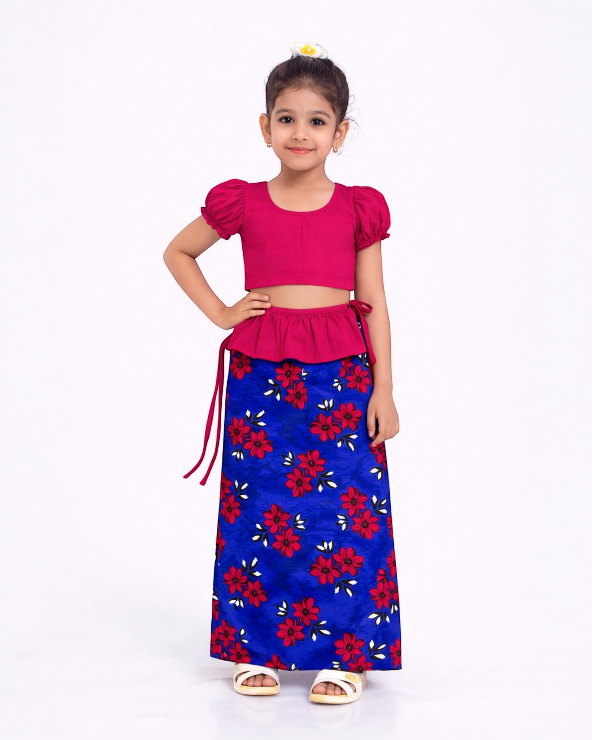 Vibrant Bloom Girls New Year Dress
