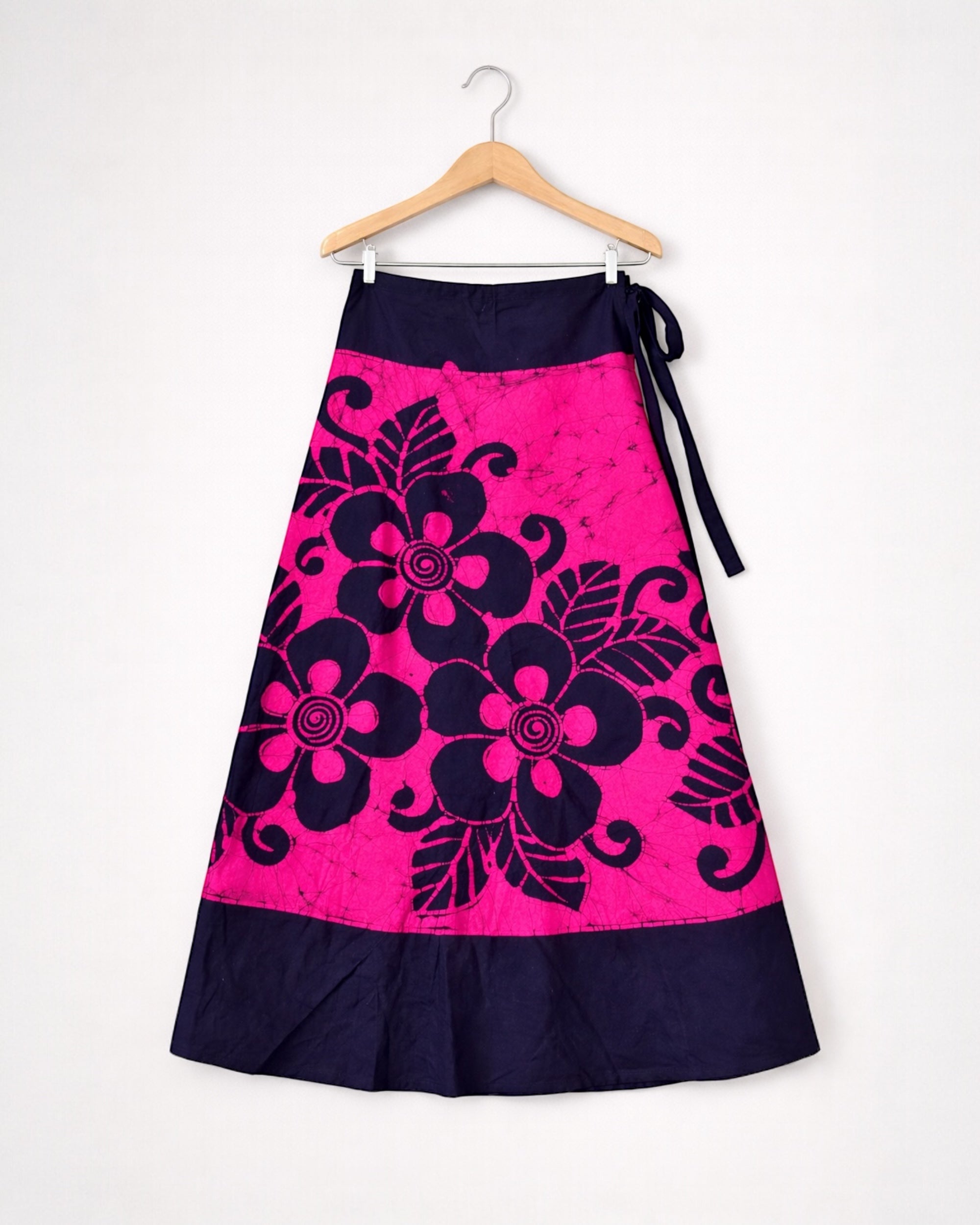 Bold Blossom Batik Wraparound Skirt