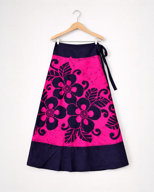 Bold Blossom Batik Wraparound Skirt