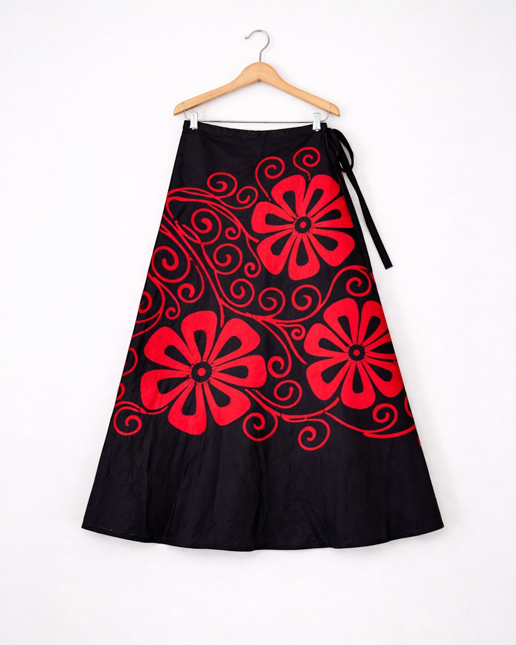 Scarlet Bloom Batik Wraparound Skirt