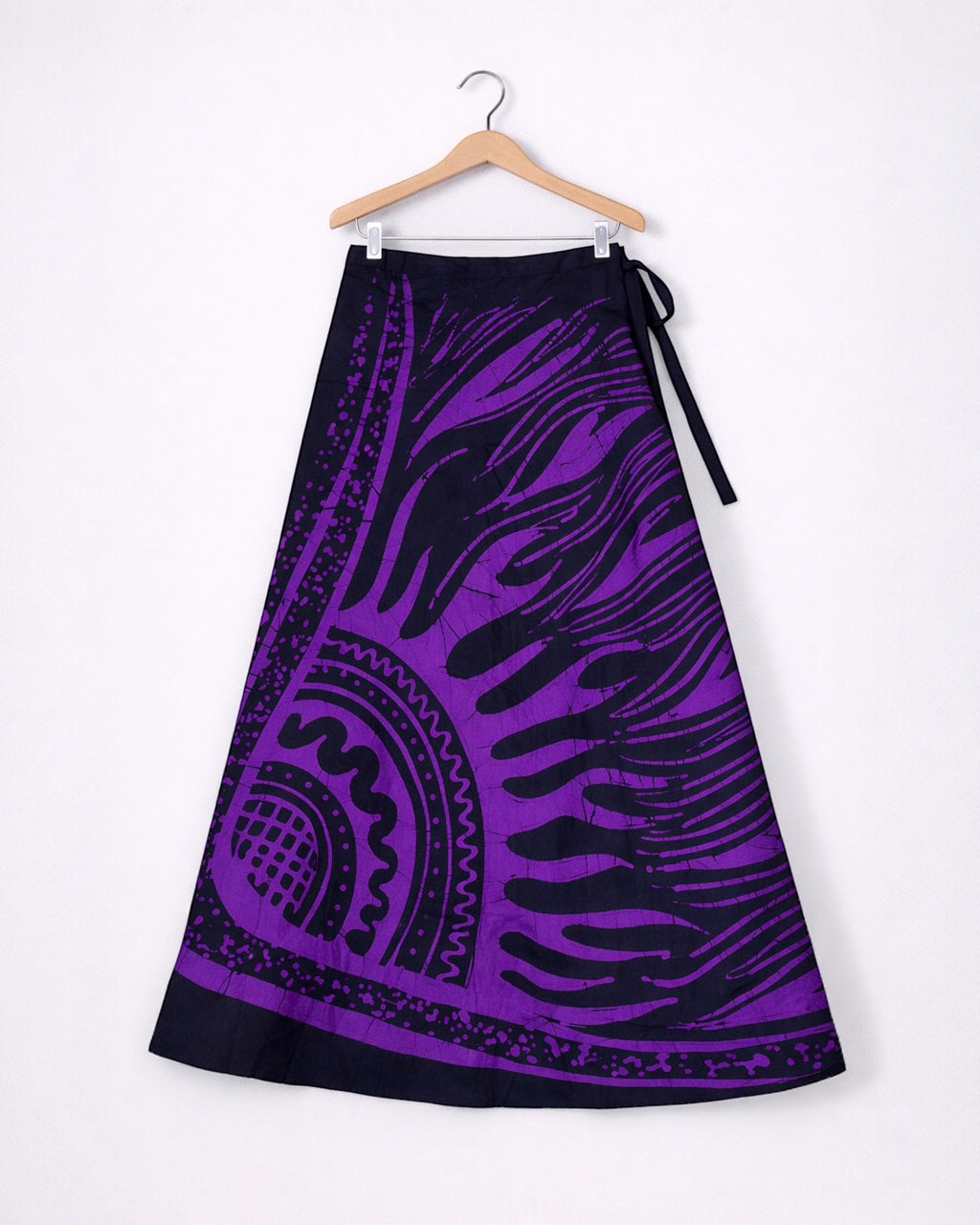 Tribal Wave Batik Wraparound Skirt