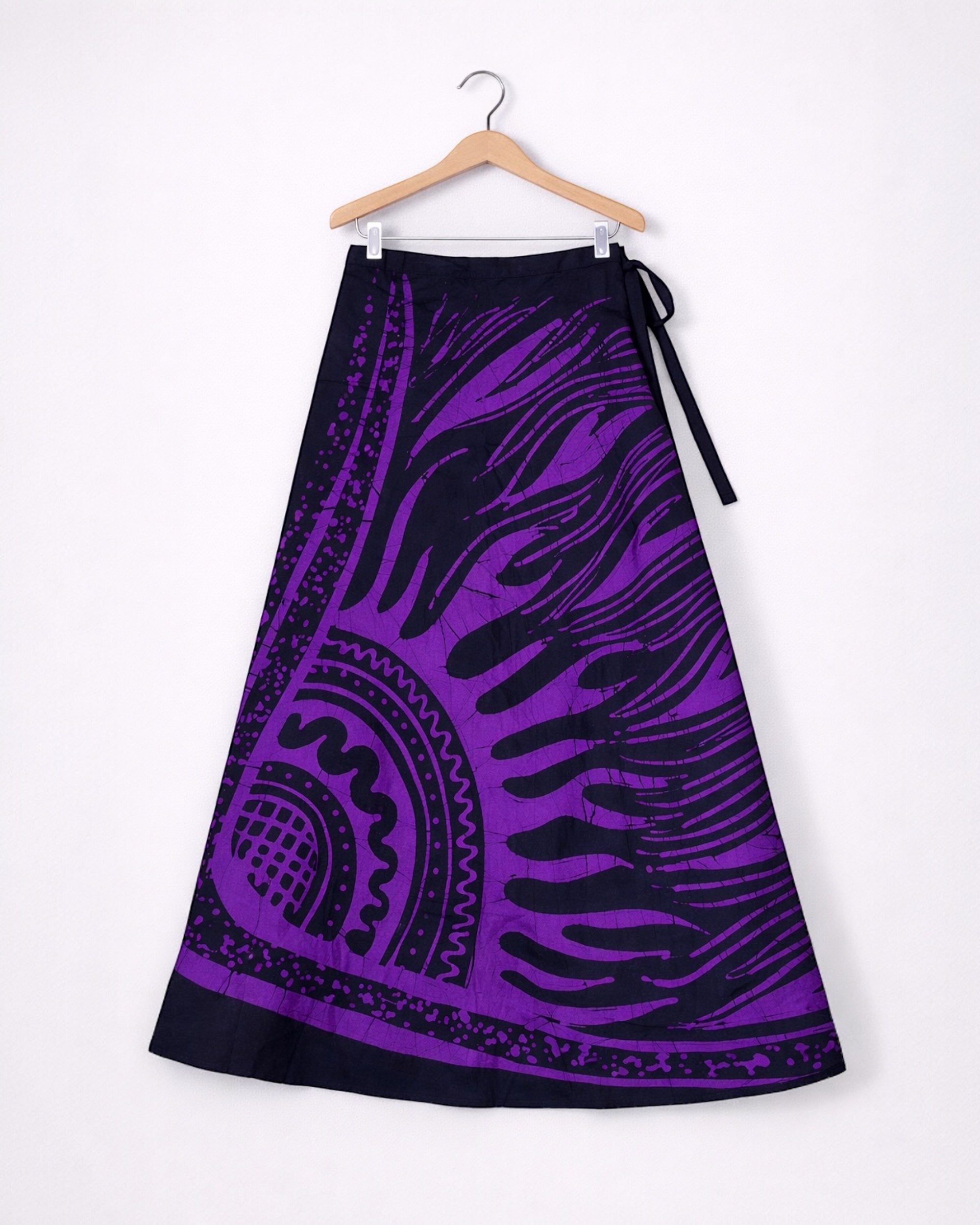 Tribal Wave Batik Wraparound Skirt