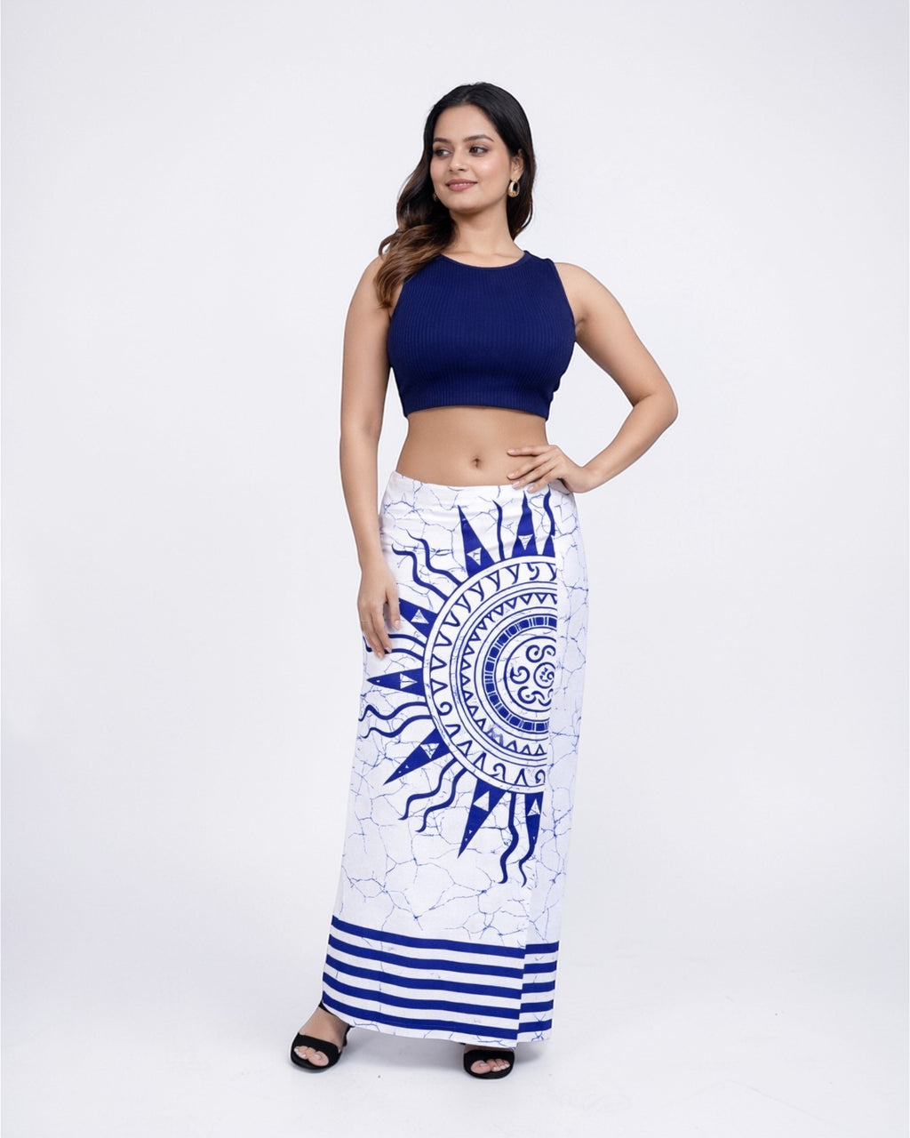 Half Sun Motif Cotton Sarong