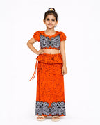 Floral Border Girls New Year Dress