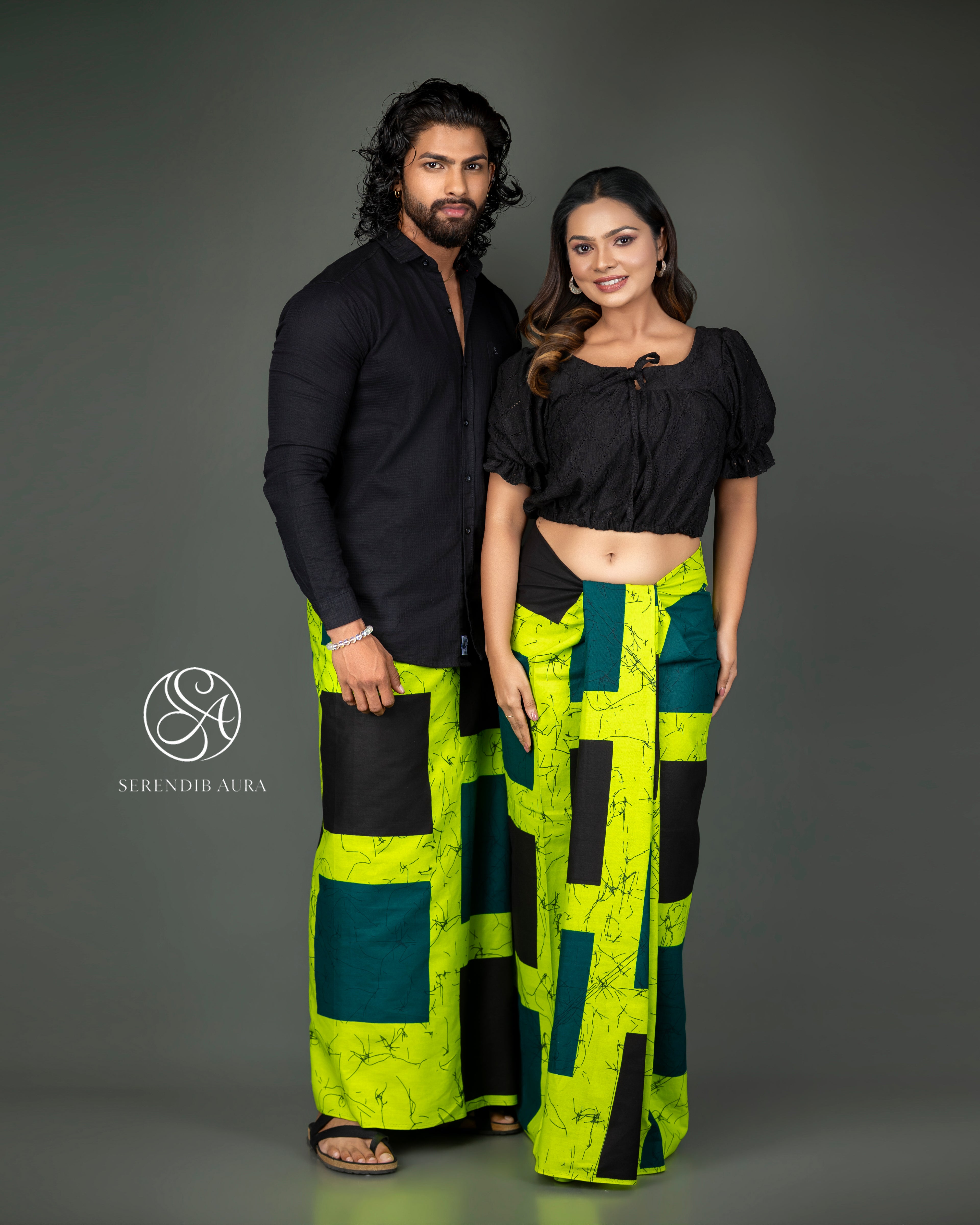 Geometric Block Cotton Sarong