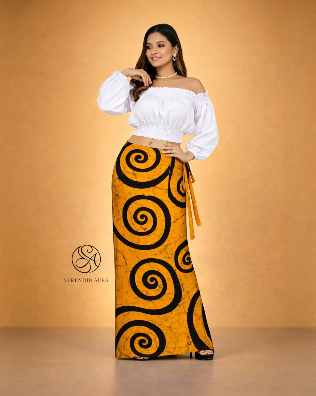 Golden Spiral Women’s Batik Lungi