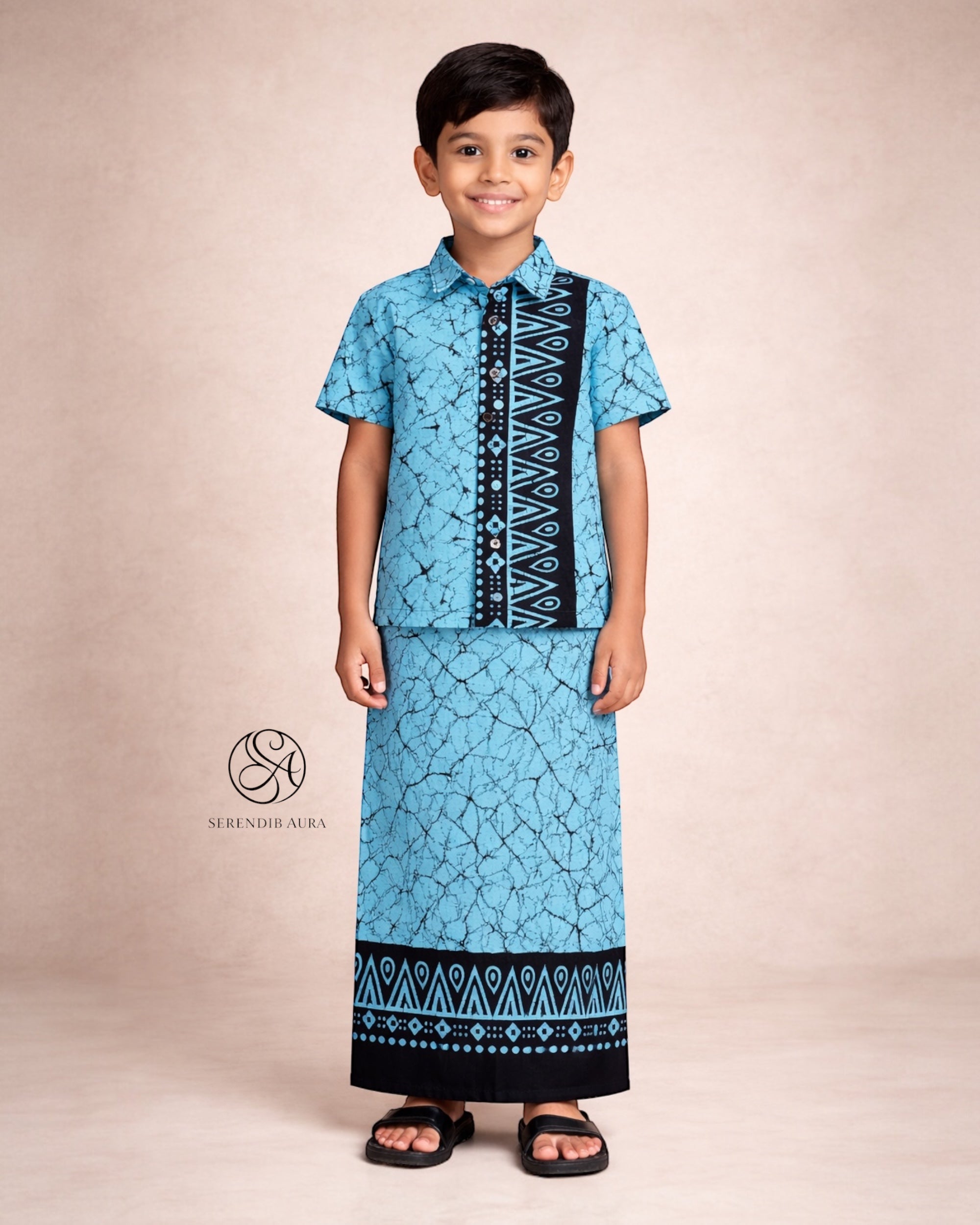 Sunset Crest Boys Sarong & Shirt