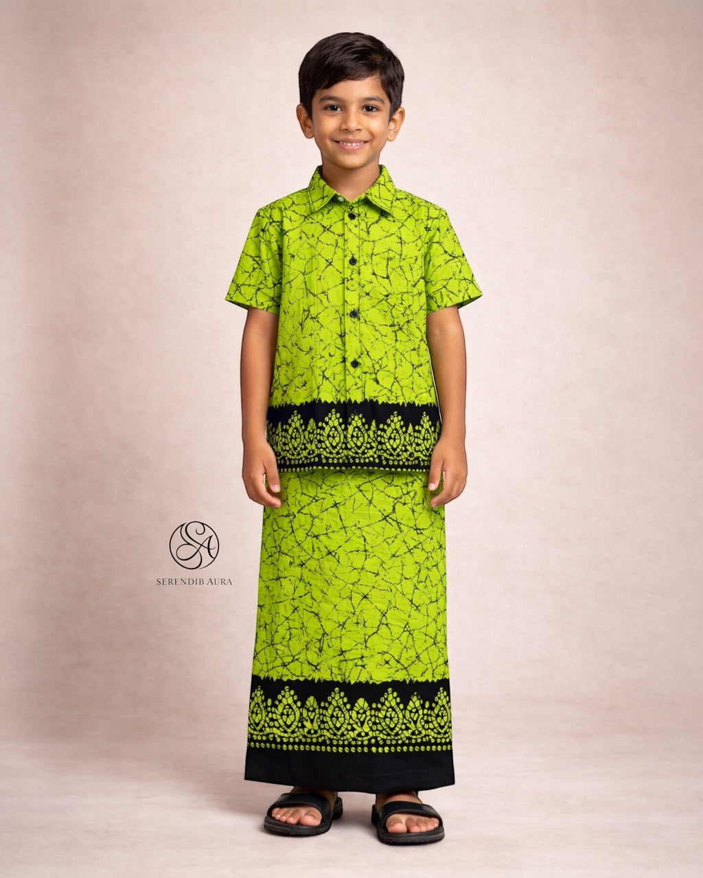 Temple Garden Boys Sarong & Shirt
