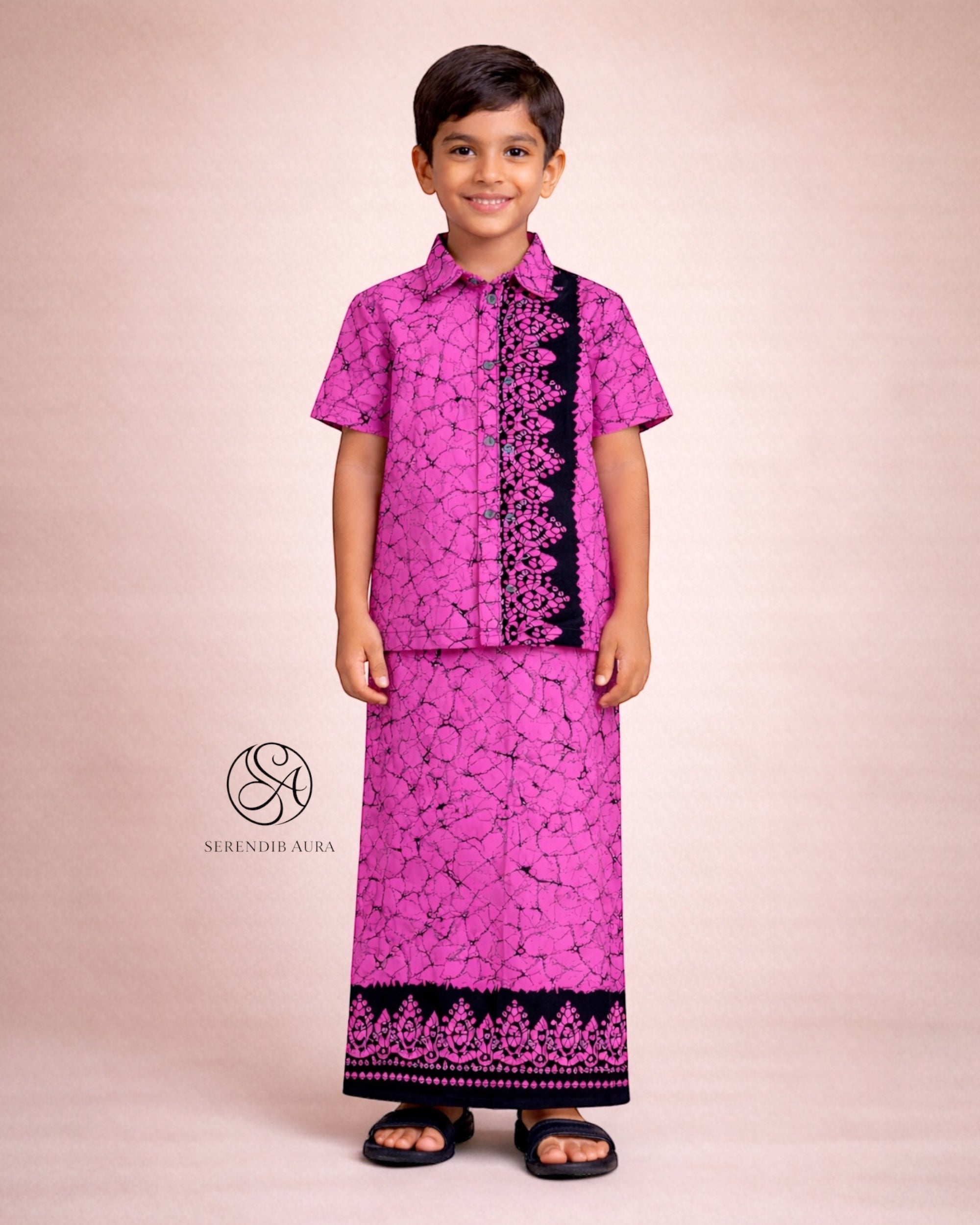 Temple Garden Boys Sarong & Shirt