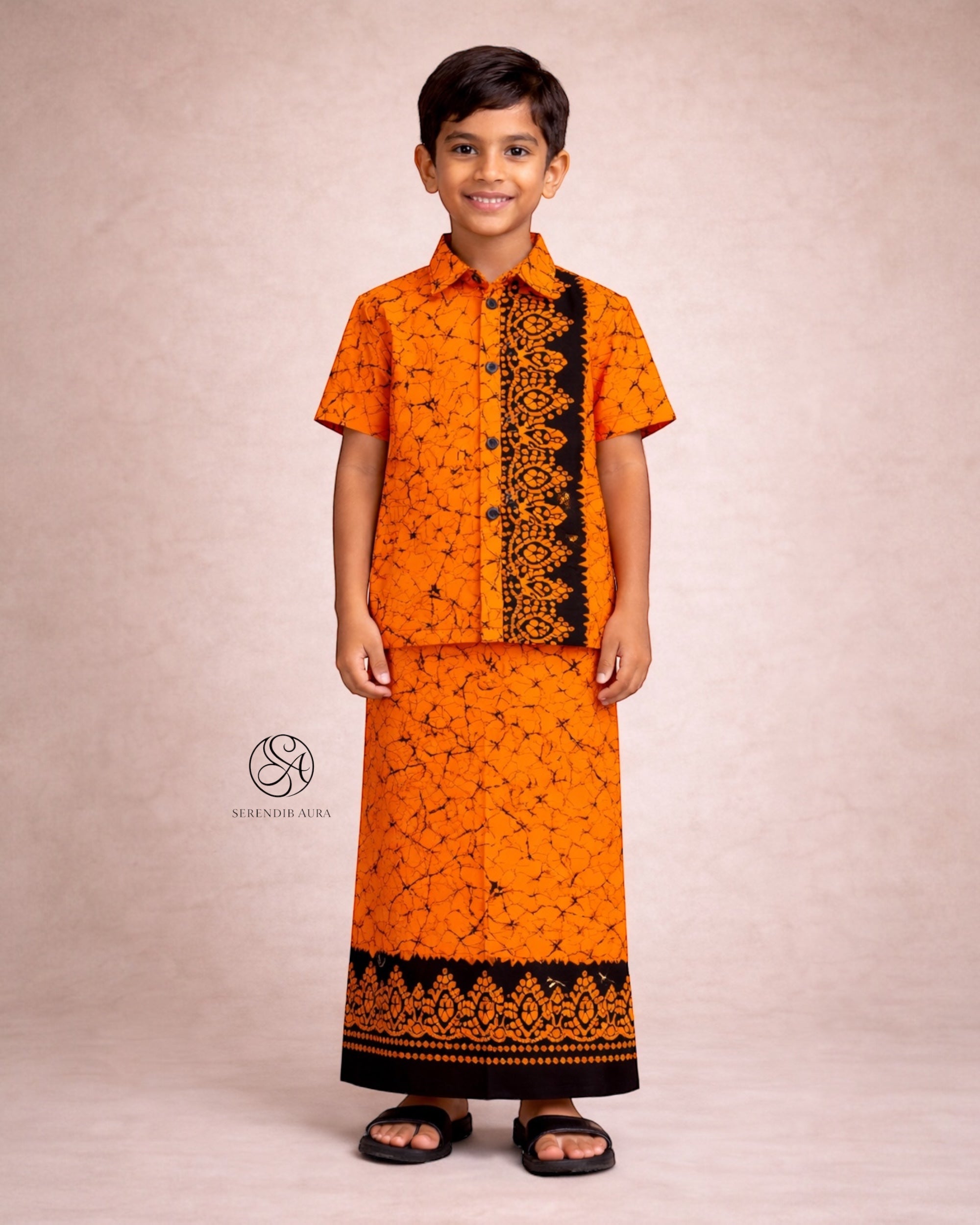 Temple Garden Boys Sarong & Shirt