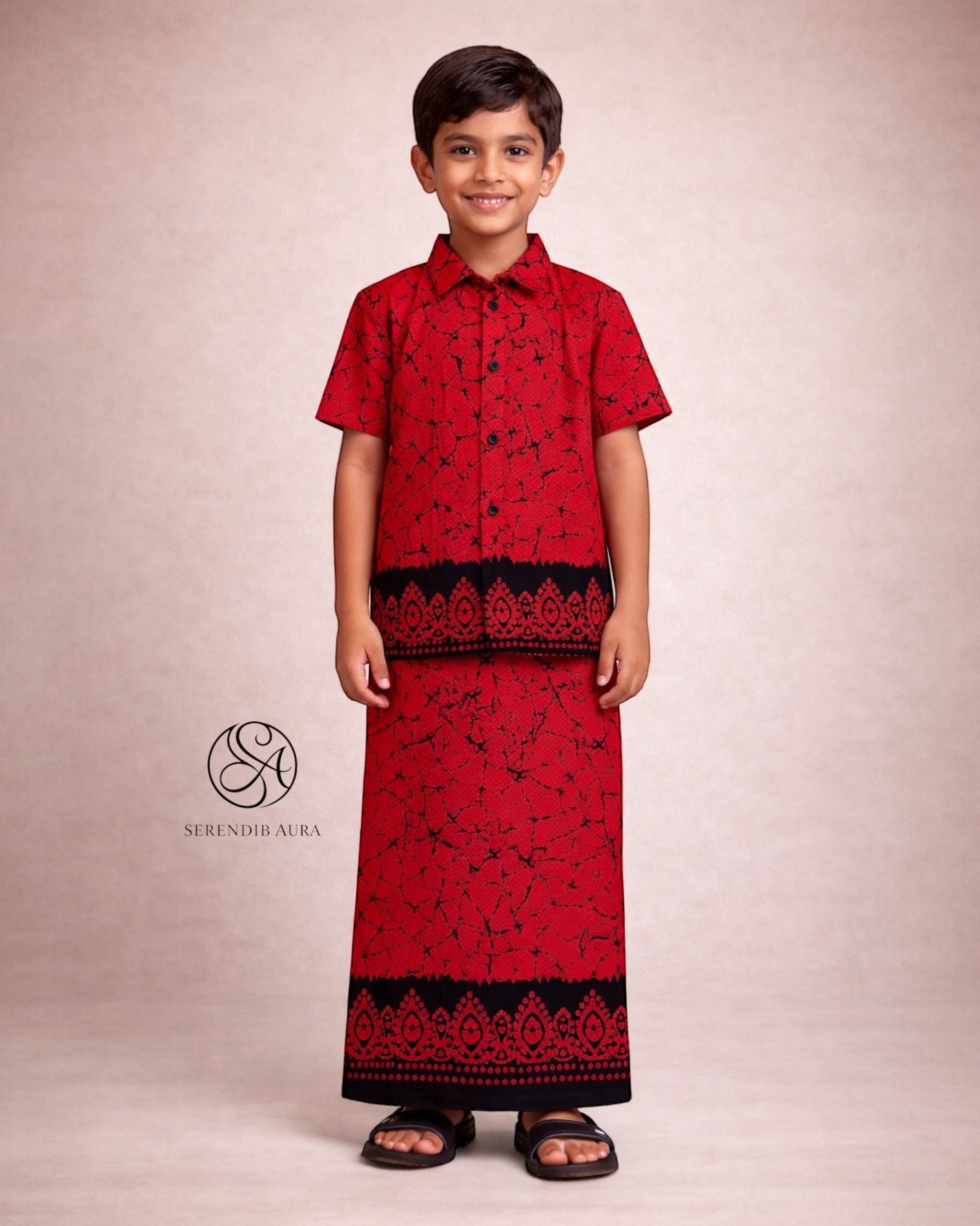 Temple Garden Boys Sarong & Shirt