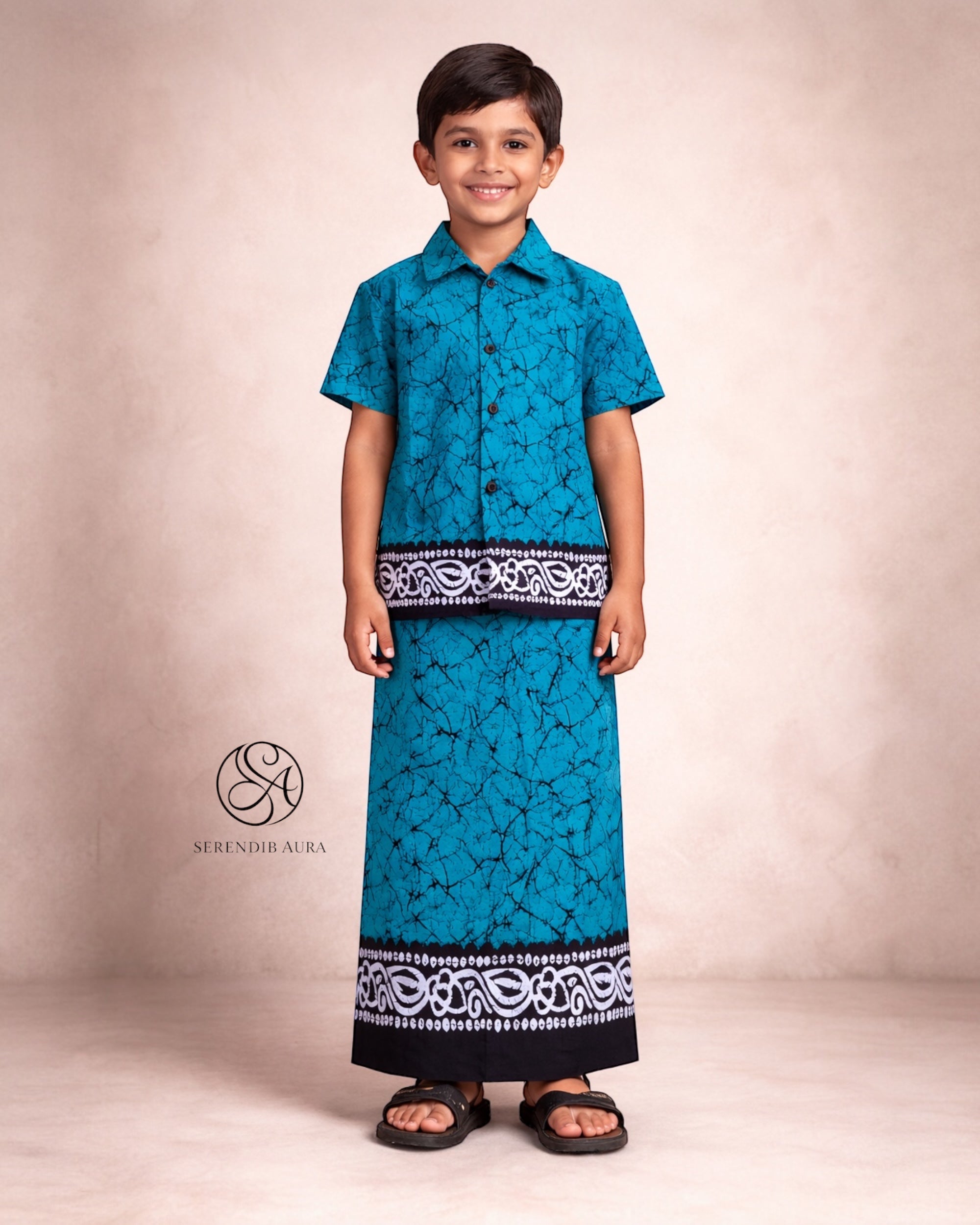 Temple Garden Boys Sarong & Shirt