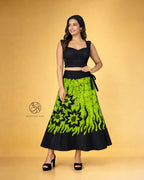 Floral Flame Batik Wraparound Skirt