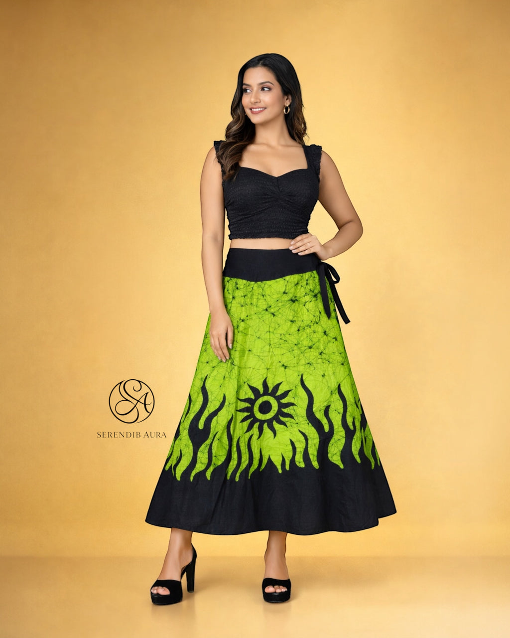 Neon Sun Batik Wraparound Skirt