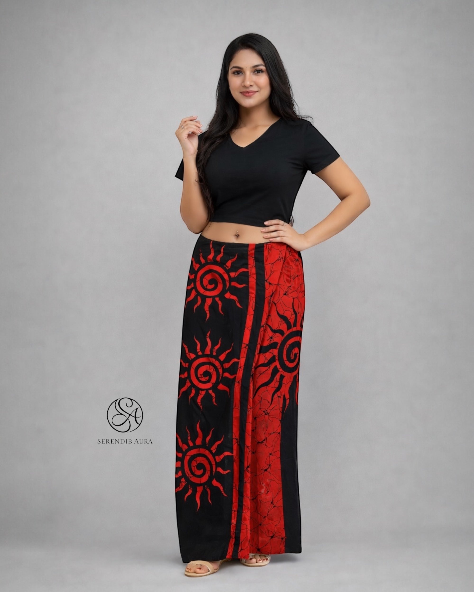 Crimson Sol Cotton Sarong